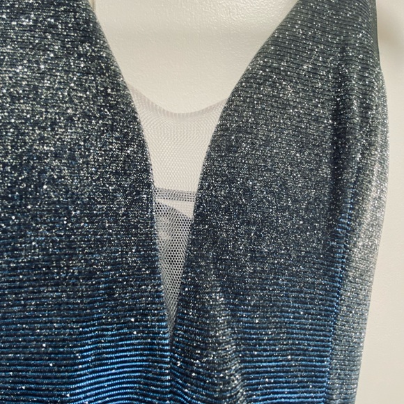 Metallic Blue Formal Evening Gown - Picture 7 of 12
